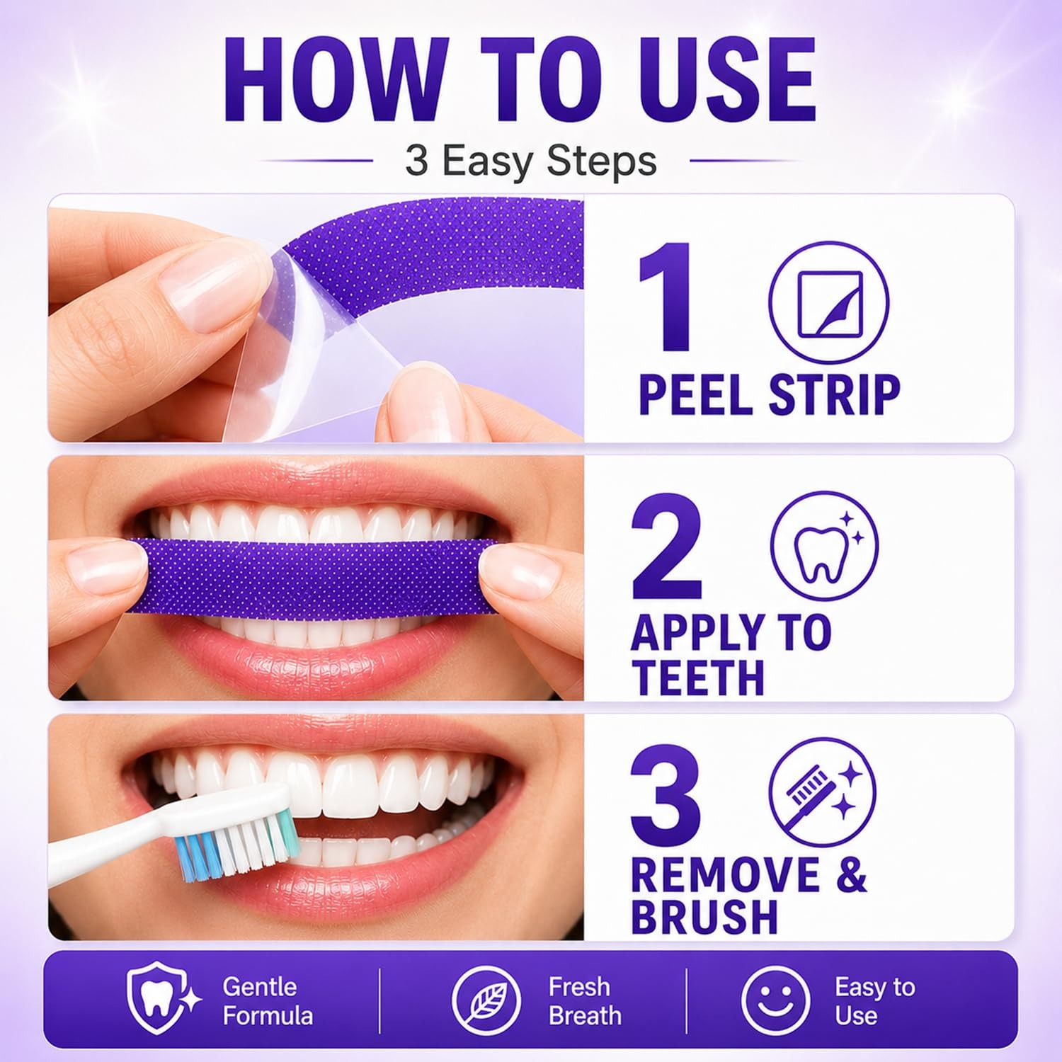 Purple Teeth Whitening Strips  - đánh giá và giá Teeth Whitening Quick