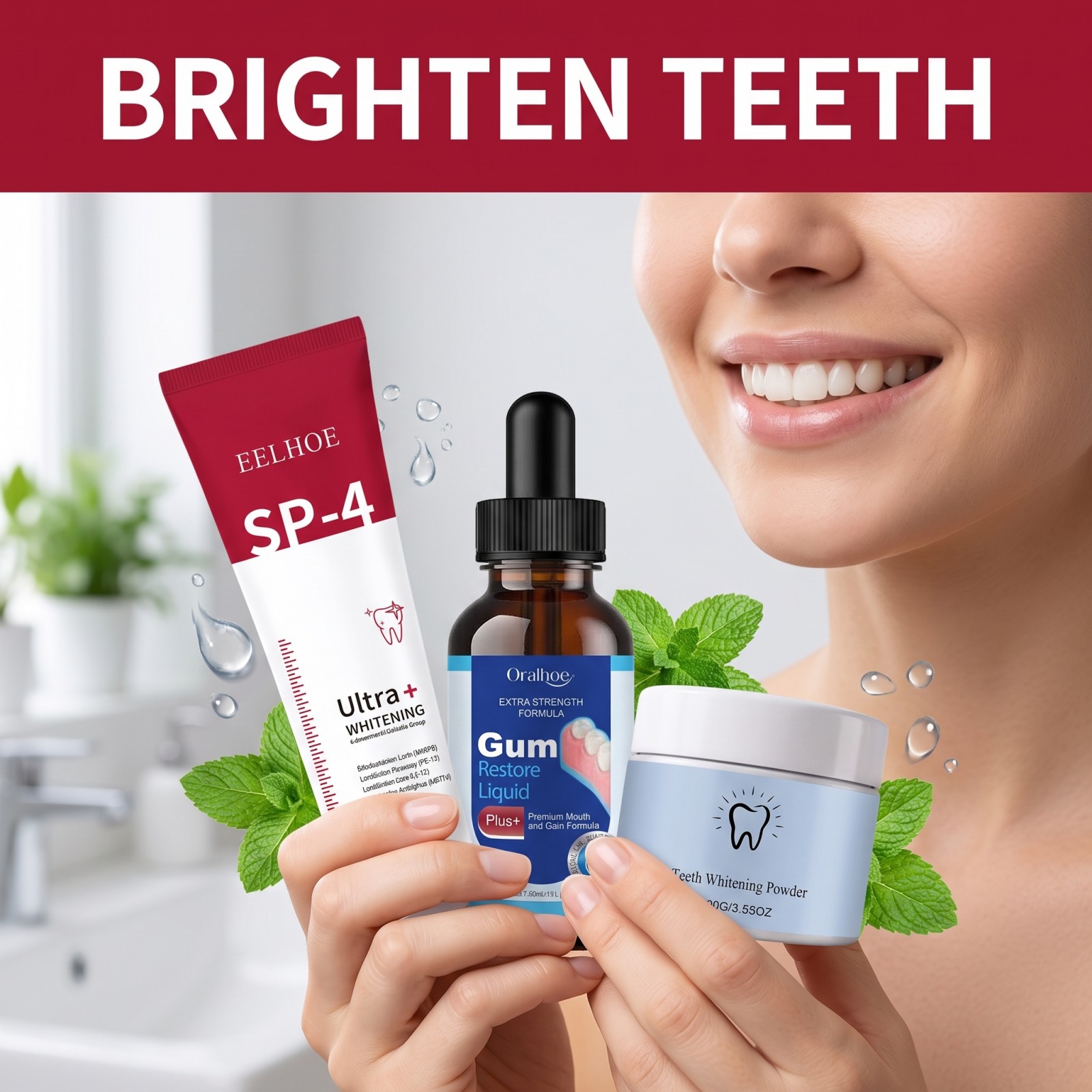 Oral Care Combo Set Whitening  - đánh giá và giá Teeth Whitening With Hydrogen Peroxide