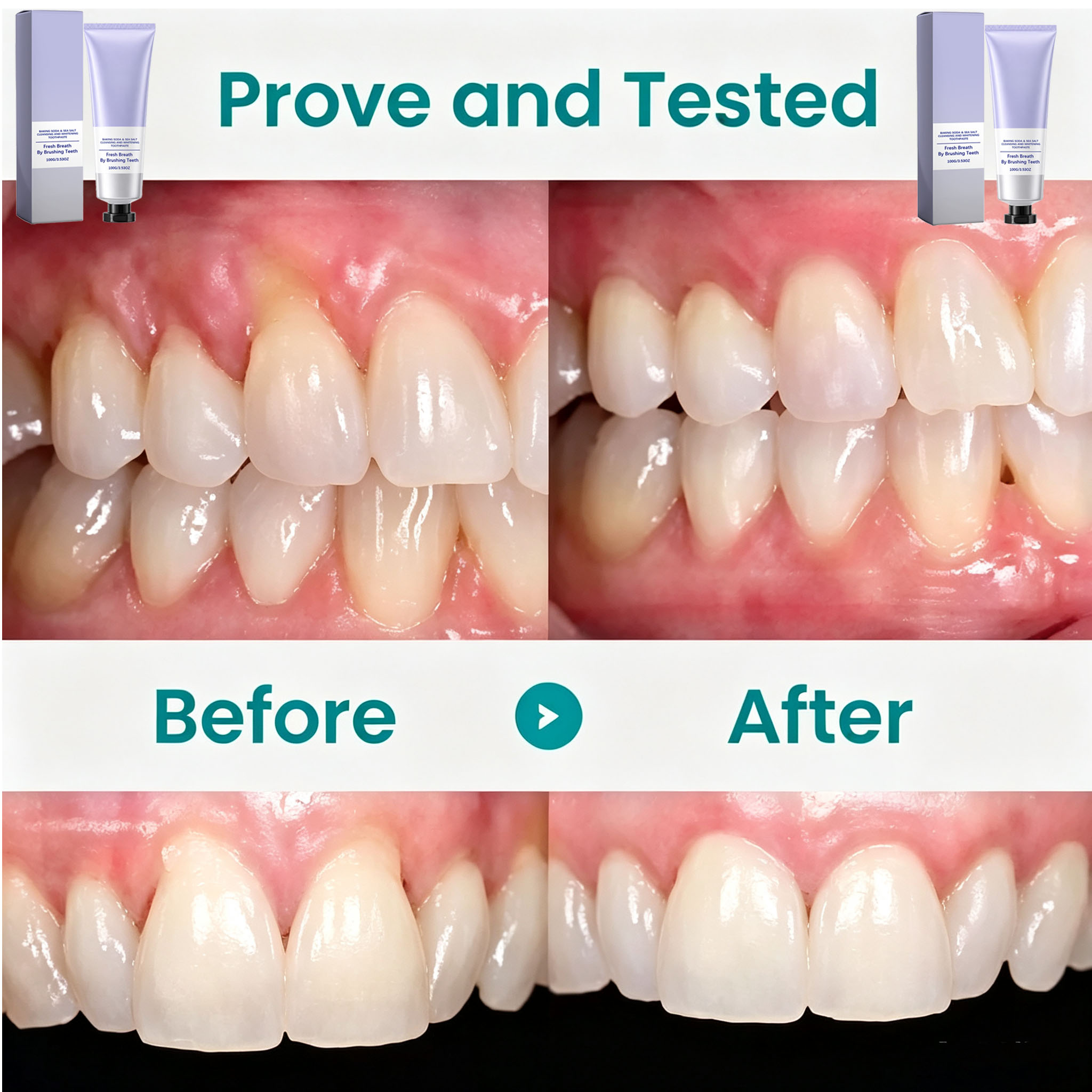 Baking Soda & Sea Salt Toothpa - đánh giá và giá Teeth Whitening Baking Soda