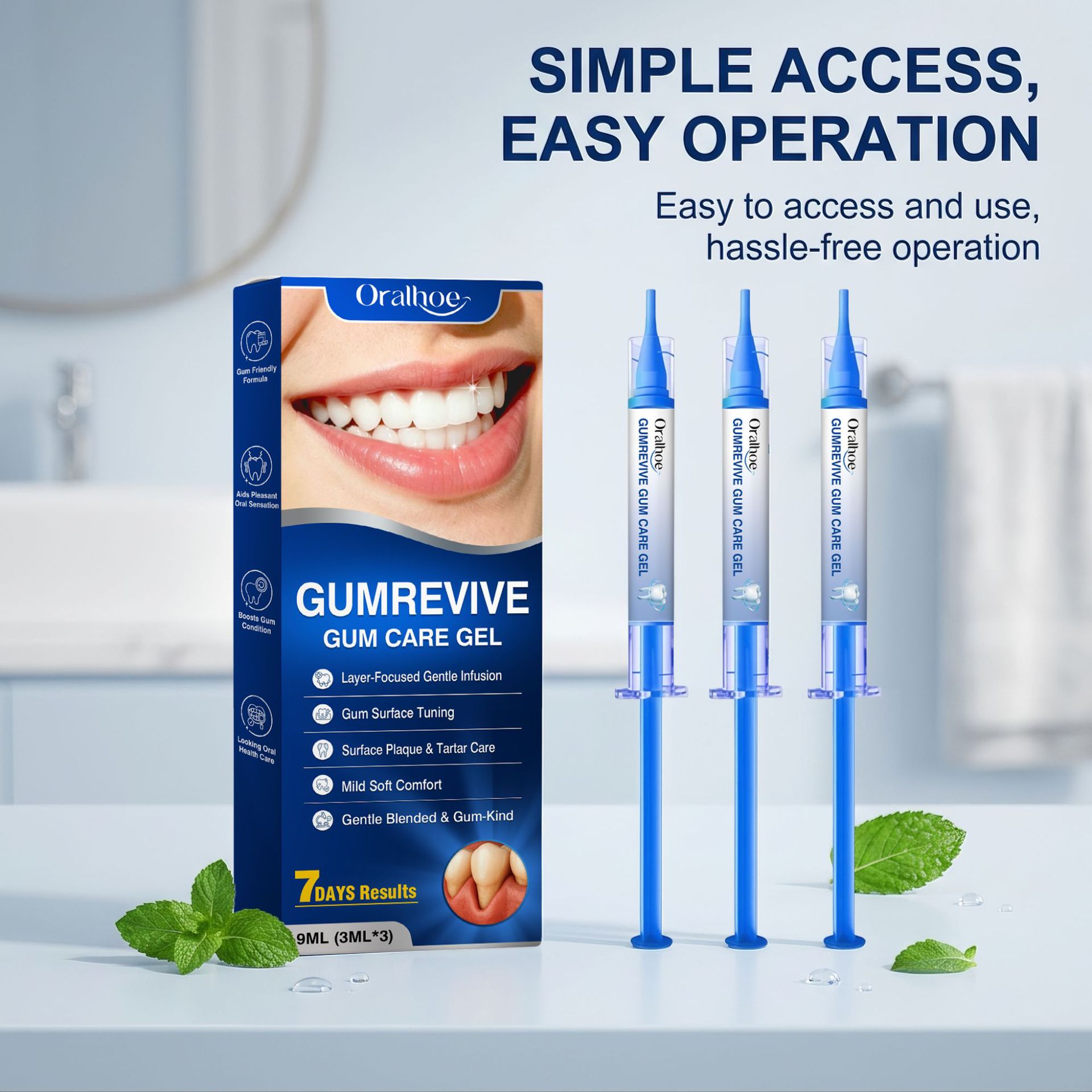 Oral Care Gel 3Pcs Gum Cleanin - đánh giá và giá Teeth Whitening With Hydrogen Peroxide
