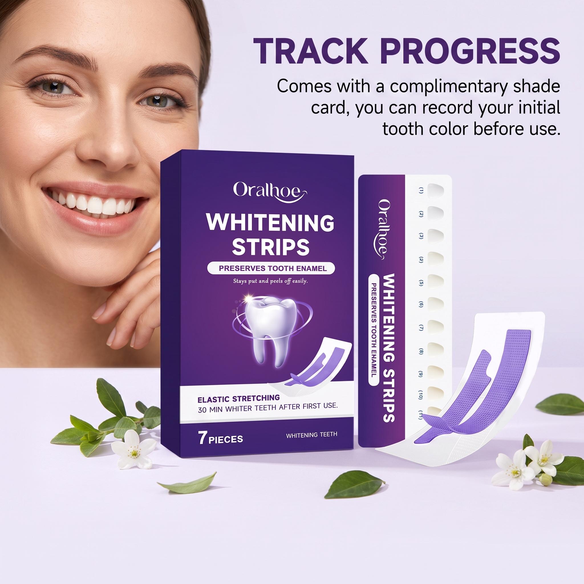 Purple Teeth Whitening Strips  - đánh giá và giá Teeth Whitening Shade Guide