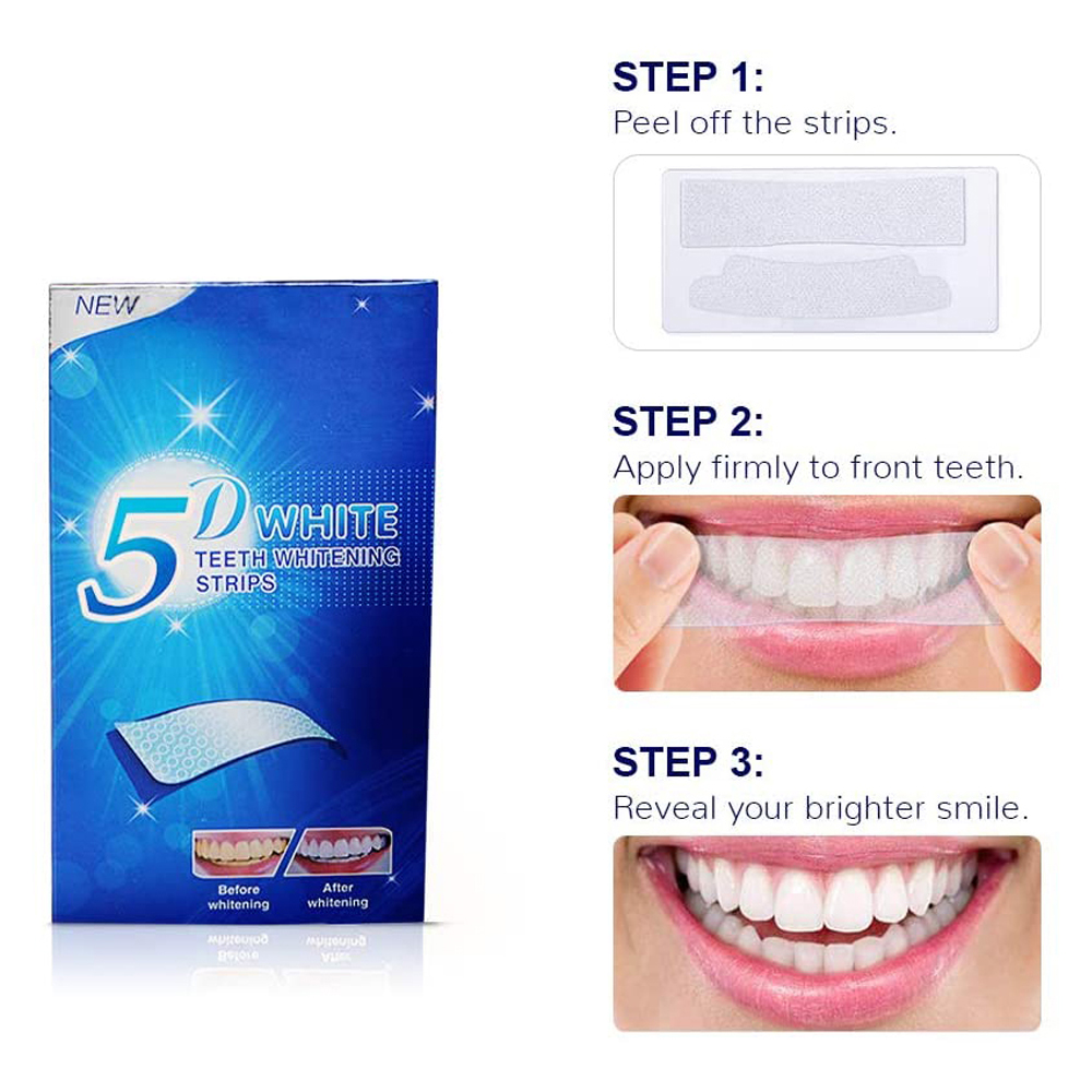 5D White Teeth Whitening Strip - đánh giá và giá Teeth Whitening With Hydrogen Peroxide